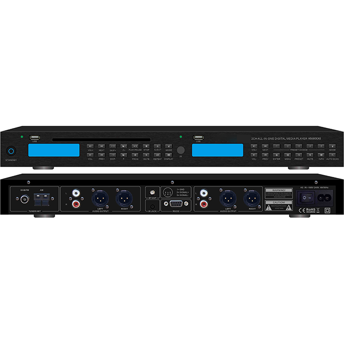 ZGR7306  CD、USBMP3、AM/FM收音、藍牙四合一雙通道播放器、帶RS232接口