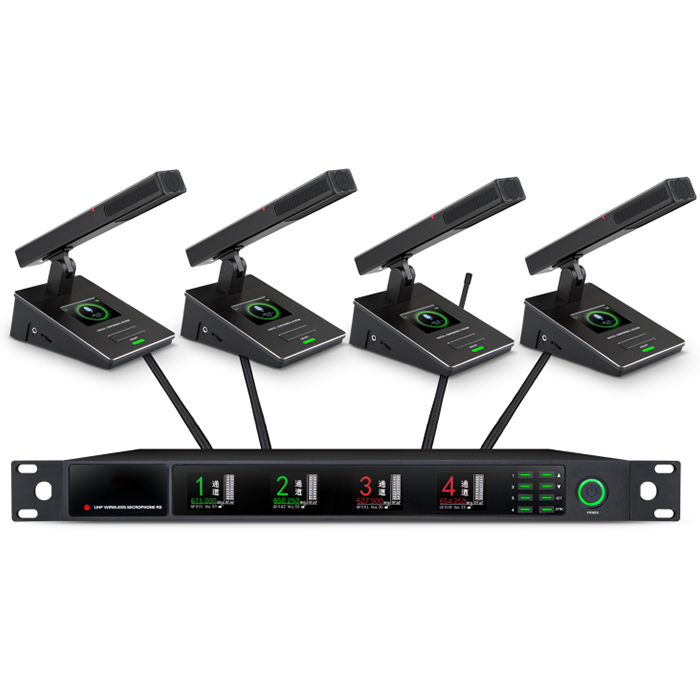 XLM-9734  遠距離無線真分集一拖四方管會議麥克風(fēng)