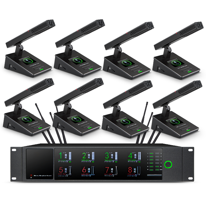 XLM-9738  遠距離無線真分集一拖八方管會議麥克風(fēng)